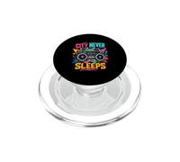 City Never Sleeps Retro Boombox Urban Music Lover PopSockets PopGrip for MagSafe