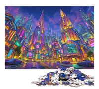 City Night Wooden Jigsaw Puzzle 500 Pieces for Adults Fun Toy Intellectual Game Home Decoration Stress Relief Toy Education Game Relaxation And Intelligence 500pcs (52x38cm)