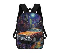 City Nights Vintage Car Art Print Backpack School Daypacks Business Backpack Water Resistant Bookbag for Camping Outdoor Adventures And Daily Travel 17inch