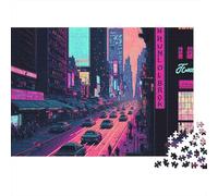 City Nightscape Jigsaw Puzzle 1000 Piece Paper for Adults Neon Lights Puzzle Game Family Relaxation Home Gift 70x50cm/1000pcs
