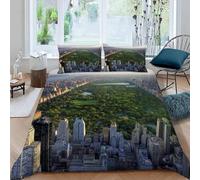 City Oasis Single Duvet Cover Sets Boys and Girls Bedding Set 3D Print Quilt Cover 135x200 cm Soft Microfiber Lightweight with Zipper Closure and 2 Pillowcases e-2829