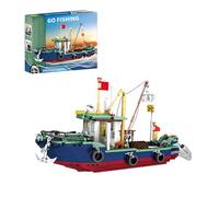 City Ocean Explorer Boat Building Block Set, 603 PCS Exploration Ship Building Bricks Kit Toys with Fish Cage, Treasure Chest, and Scuba Gear, Ideas Birthday Gifts for Boys and Girls Ages 14+