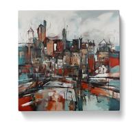 City of Belfast Abstract Expressionism No.3 Canvas Print | Gallery Wrapped 30mm Frame Wall Art | 20x20 inches | Ready to Hang | Eclectic Cityscape Picture | Living Room Bedroom Lounge Office