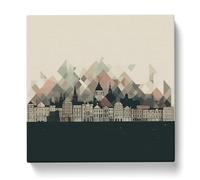 City of Belfast Minimalism Canvas Print | Gallery Wrapped 30mm Frame Wall Art | 20x20 inches | Ready to Hang | Minimalist Cityscape Picture | Living Room Bedroom Lounge Office