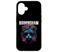 City of Birmingham Cat Wearing Sunglasses and Flowers Design Case for iPhone 16