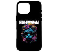 City of Birmingham Cat Wearing Sunglasses and Flowers Design Case for iPhone 16 Pro Max