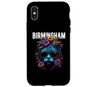 City of Birmingham Cat Wearing Sunglasses and Flowers Design Case for iPhone X/XS