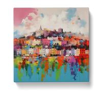 City of Cardiff Color Field No.5 Canvas Print | Gallery Wrapped 30mm Frame Wall Art | 20x20 inches | Ready to Hang | Modern Landscape Picture | Living Room Bedroom Lounge Office