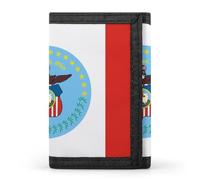 City of Columbus Flag Men's Trifold Wallet with Zipper Minimalist Credit Card Holder Casual Coin Purse Anniversary Birthday Gift