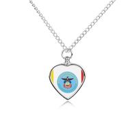City of Columbus Flag Pet Urns Necklace Jewelry Metal Heart Pendant Memorial Necklaces for Ashes with Funnel Kit