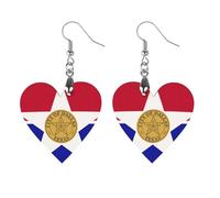 City of Dalla Flag Wooden Earrings Pendants Lightweight Wood Drop Charms Statement Jewelry Gifts for Women Love