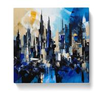 City of Dubai Abstract Expressionism No.2 Canvas Print | Gallery Wrapped 30mm Frame Wall Art | 20x20 inches | Ready to Hang | Eclectic Cityscape Picture | Living Room Bedroom Lounge Office