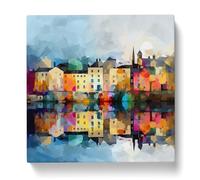 City of Galway Abstract Art No.1 Canvas Print | Gallery Wrapped 30mm Frame Wall Art | 20x20 inches | Ready to Hang | Abstract Cityscape Picture | Living Room Bedroom Lounge Office
