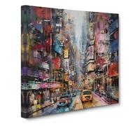 City of Hong Kong Abstract Canvas Wall Art Print 20x20 Inch