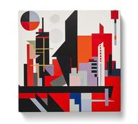 City of Hong Kong Suprematism No.1 Canvas Print | Gallery Wrapped 30mm Frame Wall Art | 20x20 inches | Ready to Hang | Modern Cityscape Picture | Living Room Bedroom Lounge Office