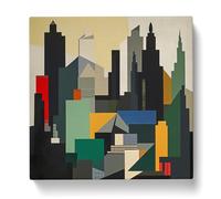 City of Hong Kong Suprematism No.7 Canvas Print | Gallery Wrapped 30mm Frame Wall Art | 20x20 inches | Ready to Hang | Modern Cityscape Picture | Living Room Bedroom Lounge Office