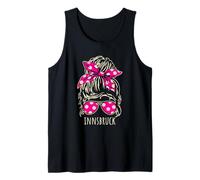 City of Innsbruck Messy Hair Bun Ribbon Sunglasses Design Tank Top