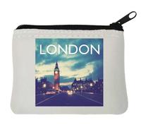 City of London Big Ben Photo Art Neoprene Coin Purse Pouch 10x11cm White