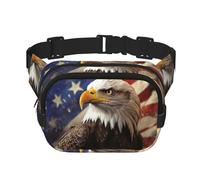 City of London Fanny Pack for Women Men Fashion Waist Pack Adjustable Belt Bag for Workout Running Travelling Casual Waist Bag, Eagle With USA Flag, One Size