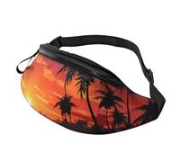 City of London Fanny Pack for Women Men Fashion Waist Pack Adjustable Belt Bag for Workout Running Travelling Casual Waist Bag, Tropical Sunset Seaside, One Size