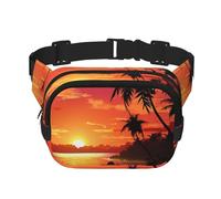 City of London Fanny Pack for Women Men Fashion Waist Pack Adjustable Belt Bag for Workout Running Travelling Casual Waist Bag, Tropical Sunset Seaside, One Size