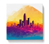 City of Los Angeles Polygon No.1 Canvas Print for Living Room Bedroom Home Office Décor, Wall Art Picture Ready to Hang, 20x20 Inch (50x50 cm)