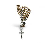 City of Peace Handcrafted Olive Wood Rosary from Fátima, 8x6mm Oval Beads with Engraved Letters, Portuguese Prayer Beads, Religious Gift
