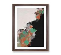City Of The Sea Abstract Framed Print | A3 Walnut Framed Wall Art | Ready to Hang | Abstract Cityscape Picture | Living Room Bedroom Lounge Office