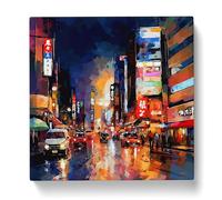 City of Tokyo Abstract Art No.1 Canvas Print | Gallery Wrapped 30mm Frame Wall Art | 20x20 inches | Ready to Hang | Abstract Cityscape Picture | Living Room Bedroom Lounge Office