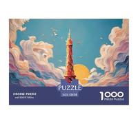 City of Utopia Features The Eiffel Tower 1000 Pcs Eco-friendly Paper Jigsaw Puzzles Magical Urban Tower Stress Releasing Creative Game Jigsaws As Home Decoration52x38cm/1000pcs
