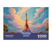 City of Utopia Features The Eiffel Tower 1000 Piece Sturdy Cardboard Jigsaw Puzzles Magical Urban Tower Stress Releasing Creative Game Jigsaws As Home Decoration70x50cm/1000pcs