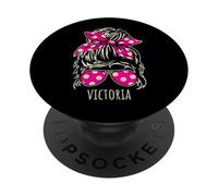 City of Victoria Messy Hair Bun Ribbon Sunglasses Design PopSockets Adhesive PopGrip