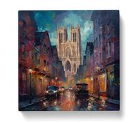 City of York Post-Impressionism Canvas Print for Living Room Bedroom Home Office Décor, Wall Art Picture Ready to Hang, 20x20 Inch (50x50 cm)