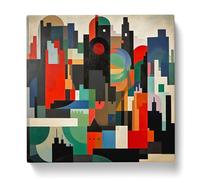 City of York Suprematism No.2 Canvas Print | Gallery Wrapped 30mm Frame Wall Art | 20x20 inches | Ready to Hang | Modern Cityscape Picture | Living Room Bedroom Lounge Office