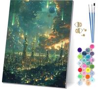City Paint by Numbers for Adults, Landscape Paint by Numbers Canvas, DIY Color Oil Painting with Acrylic and Brushes, Hobbies for Adults Women, Painting for Home Wall Decor Gifts 28x38 in L-1619