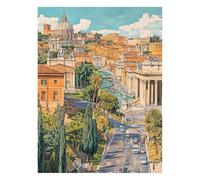 City Paint by Numbers Kit for Adults Architecture Craft Kits with Brushe Acrylic Paint Set Canvas for Painting 20x28 In, Canvas Wall Art Supplies for Fall Decor, Gifts for Women Room Decor JLYH-5543