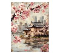 City Paint by Numbers Kit for Adults Japanese Architecture Craft Kits with Brushe Acrylic Paint Set Canvas for Painting 40x54in, Wall Art Supplies Fall Decor, Gifts for Women Room Decor JLYH-6440