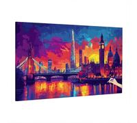 City Paint by Numbers Kits, Large Paint by Numbers for Adults Landscape 70x30cm, DIY Adult Crafts for Beginner, Canvas Oil Painting Kit for Kids, Hobbies for Adults Women, Room Decor Autumn Decor W-54
