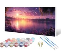City Paint by Numbers Landscape Painting by Numbers for Adults Beginner, DIY Adult Crafts Oil Painting Art Kits with 3 Paint Brush and Acrylic Paints for Home Decor Gifts 70 x 140 cm -lsy25060J