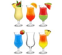 City Pina Colada Glasses 15.75oz / 450ml - Set of 6 - Gift Boxed Classic Poco Grande Hurricane Glassware