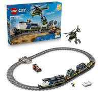 LEGO City Police Train Heist Toy - Remote Control Train Model Kit w/Circular Track, Helicopter, Rally Car & 6 Minifigures - STEM Birthday Gift for 7+ Year Old Boys - 60508