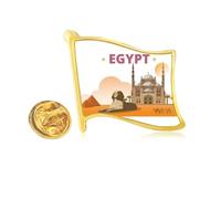 City Pyrad Sphinx Egypt Golden Metal Flag Lapel Pin Badge
