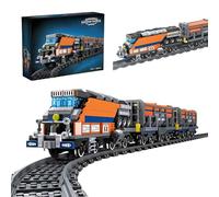 City Railroad Express Building Set, 1827 Pieces Vintage Train Model with Track, Steam Locomotive Building Blocks Kit for Teens & Adults Ages 14 for Train Lovers