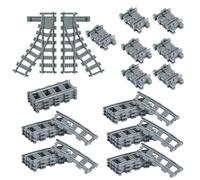 City Rails, 40 Piece City Train Rails Set, Building Blocks Train Rail Set, Compatible with the Market Leader, Toy Railway Rails for Girls and Boys Gift