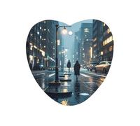 City Rainy Night Car Air Freshener Hanging, Long Lasting Scented Car Aromatherapy Tablets, Love form Fragrance Scented Cards for Vehicles, Bedroom, Wardrobe Black-style