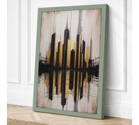 City Reflected Art Deco Canvas Wall Art Print 18x12 Inch