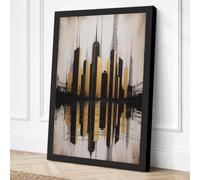 City Reflected Art Deco Canvas Wall Art Print 30x20 Inch