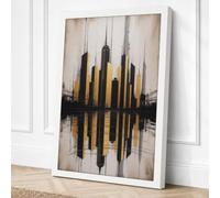 City Reflected Art Deco Canvas Wall Art Print 30x20 Inch