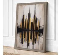 City Reflected Art Deco Canvas Wall Art Print 30x20 Inch