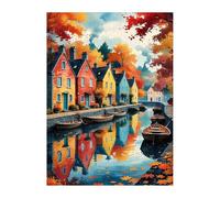 City Rivers Jigsaw Puzzles for Adults 100, Fun Challenging Educational Games, Difficult Jigsaw Puzzles for Adults, Puzzle 100 Pieces